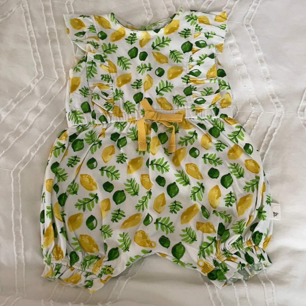 Burts Bees Baby Lemon Romper